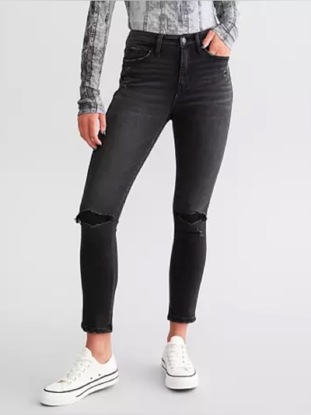 Good American Black Ripped Jeans